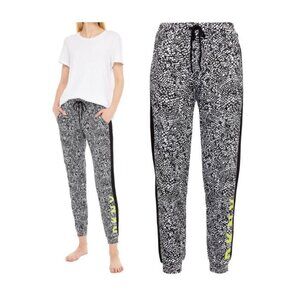 ⭐ Women's pajama pants Sz L DKNY Star Printed jersey 2 pockets Cotton snake New⭐